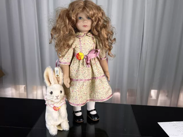 Steiff  Puppe -  Alice mit Hase im Wunderland 46 cm - Top Zustand 2