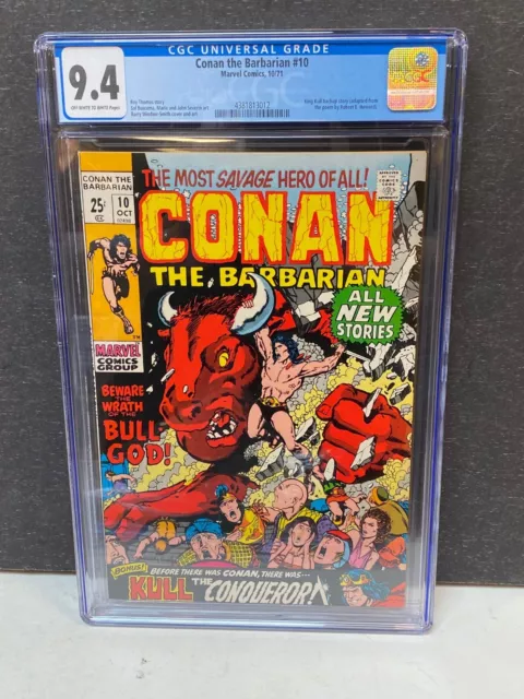 Conan the Barbarian #10 CGC 9.4 OFF WHITE PGs Barry Windsor Smith Marvel 1971