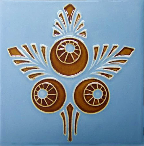 Ceramic Tile Reproduction German Art Nouveau Vintage Rare Majolica EuroVictorian