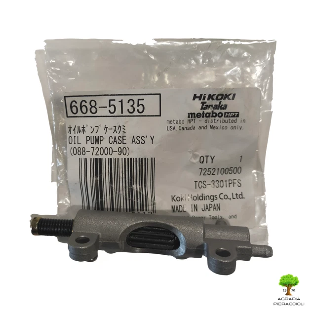 Pompa Olio Completa Originale Motosega Tanaka Tcs2801 Hitachi Cs25Ec/S Cs33Ea/Et