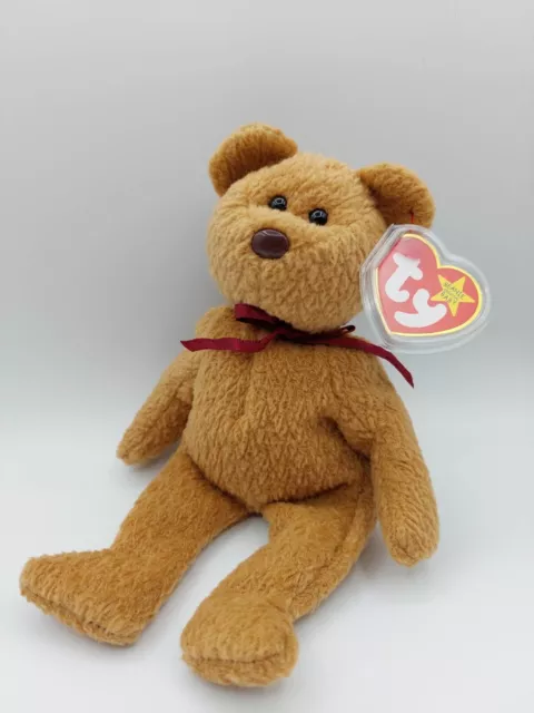 Ty Beanie Babies Curly The Bear New With Tags And Plastic Protector