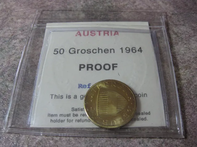 Austria - 50 Groschen 1964 Proof - Cert: 3409