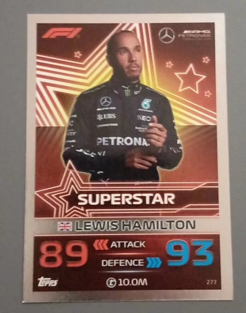 2023 Topps Turbo Attax F1 Formula 1 Lewis Hamilton Mercedes Foil Superstar