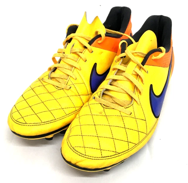 Nike Tiempo Legend V FG Fußballschuhe UK 10 gelb orange blau