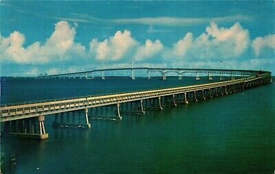 Maryland Chesapeake Bay Bridge Vtg MD Postcard View Unused Chrome