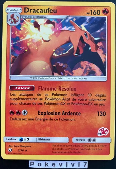 Carte Pokemon DRACAUFEU 3/70 Rare N°39 Deck Dracaufeu Académie de Combat FR NEUF