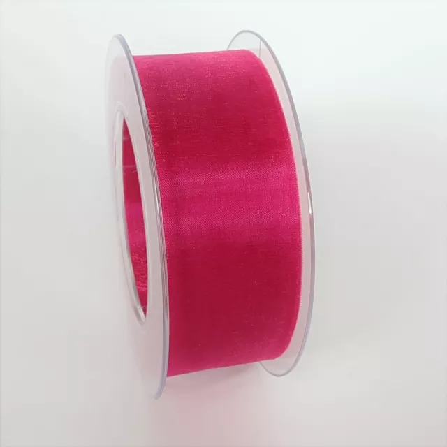 10m Schleifenband Organza Band 40mm pink Taufe Hochzeit Basteln