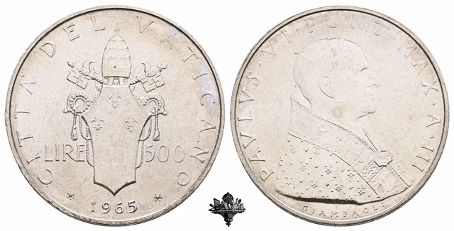 VATICANO 500 lire 1965 FDC ARGENTO Papa Paolo VI