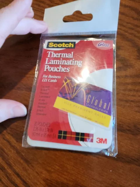 1 Pack (20) Scotch Thermal Laminating Pouches for Business ID Cards 2.36"x3.74"