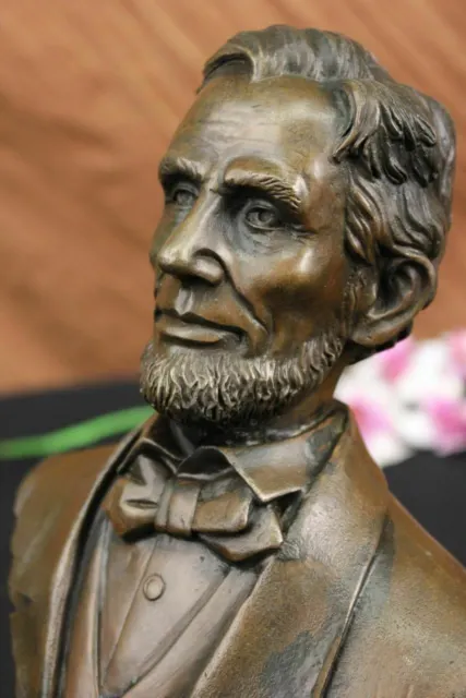 Heavy Metal 100% Solid Bronze Abraham Lincoln Bust by A Arrieta. (Signed) Decor