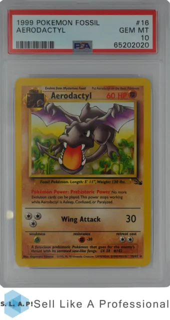 1999 Pokemon Fossil Aerodactyl 16 PSA 10