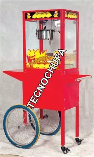 Maquina De Palomitas Tecnopop 8 Oz Con Carrito (Medidas Y Recogedor De Regalo)