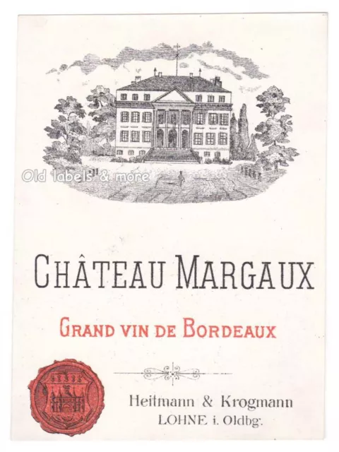 x0058 Château MARGAUX Bordeaux WeinEtikett wine label etiquette de vin ~1900