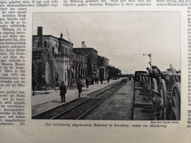 1915 Zeitungsdruck 165 Ostpreußen Bahnhof Korschen Korsze Fürstin Bhopal Indien