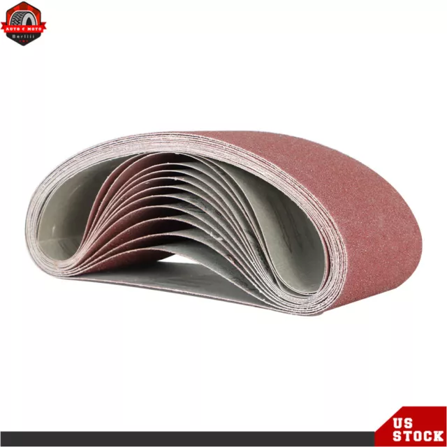 12Pcs 4×24" 60 80 120 150 240 400 Grit Sanding Belts Belt Sander Paper Sandpaper