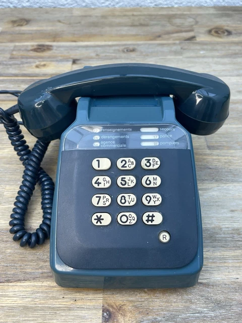 ANCIEN TÉLÉPHONE SOCOTEL S63 Bleu/turquoise A Touches Vintage Fonctionnel 1986 EUR 15,00 - FR