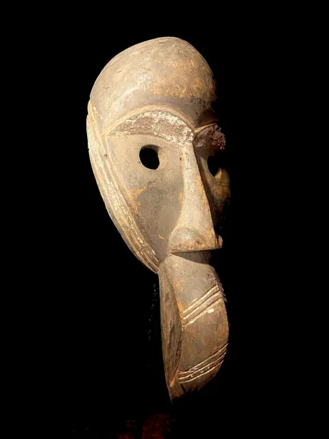 African art mask hand carved wooden wall decor tribe Vintage dan bird mask -5837