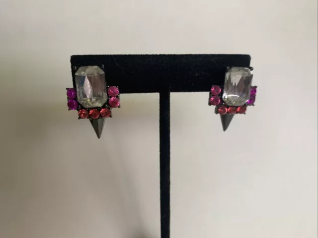 Baublebar Hematite Tone Pink Spike  Earrings