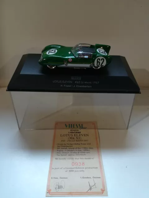 Lotus Eleven #62 Le Mans 1957 Frazer/Chamberlain QUARTZO 1/43