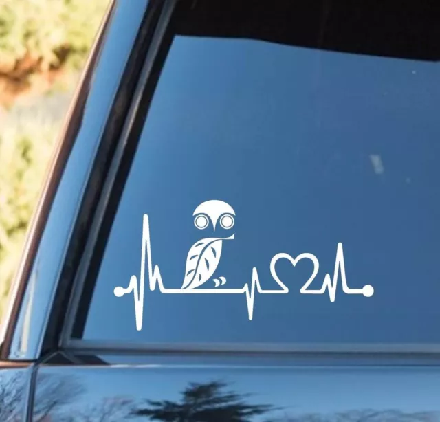 K1138 Owl Leaf Heartbeat © Lifeline Decal Sticker Barn Owl