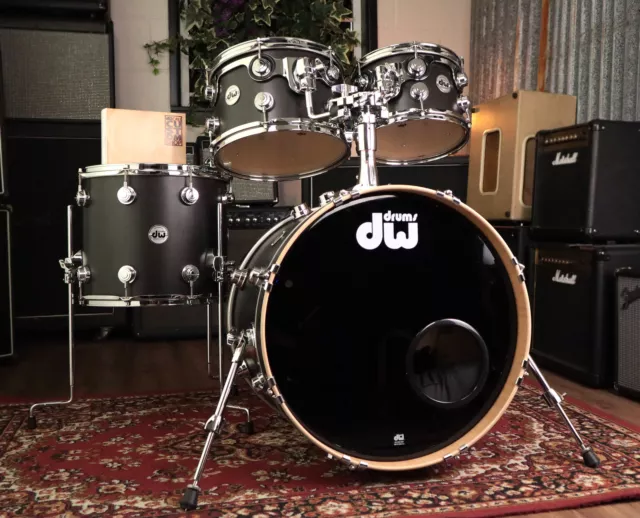 DW Collectors Maple PurpleCore 20 Inch Shell Pack in Satin Oil Ebony (PRE-OWNED)