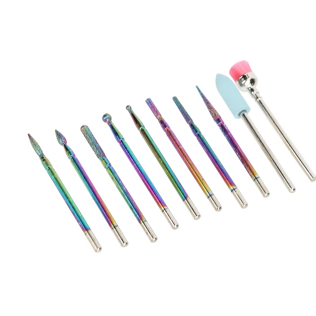 10pcs Nail Tungsten Drill Bits Fast Removal Polish Gel Nails Nail Drill Bits Esp