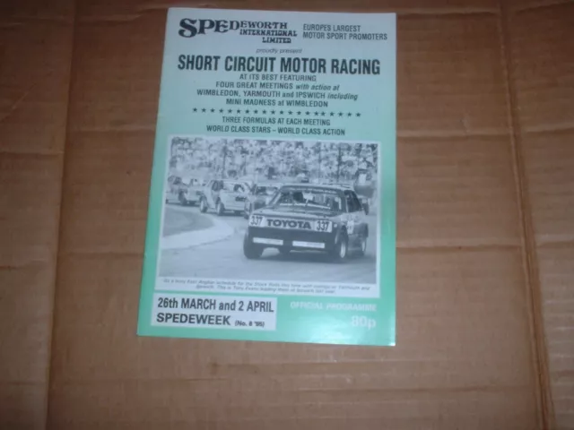 Spedeworth Stock Car/Banger.hot Rod Racing Programme  Spedeweek No 6 March 1995