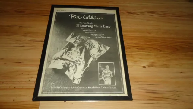 PHIL COLLINS if leaving me is easy-framed original poster sized advert