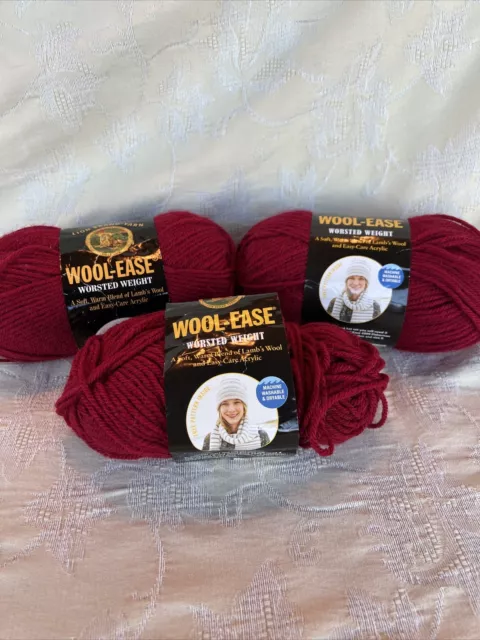 Lot of 5 Skeins of Lion's Brand Wool-Ease Worsted Weight Yarn NEW