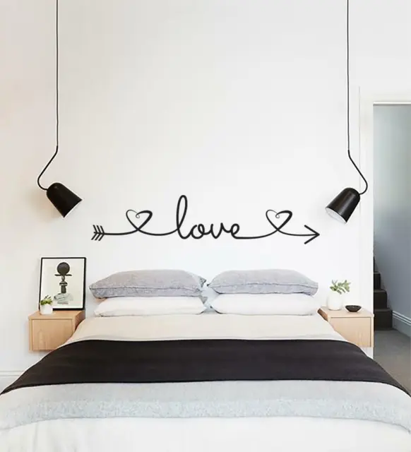 Love Heart Couples WALL STICKER Bedroom Decal Art Mural Stencil Silhouette ST251