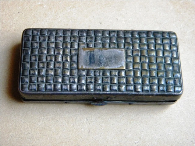 Antique Metal Gillette Safety Razor Case Pocket Edition Made In Britain