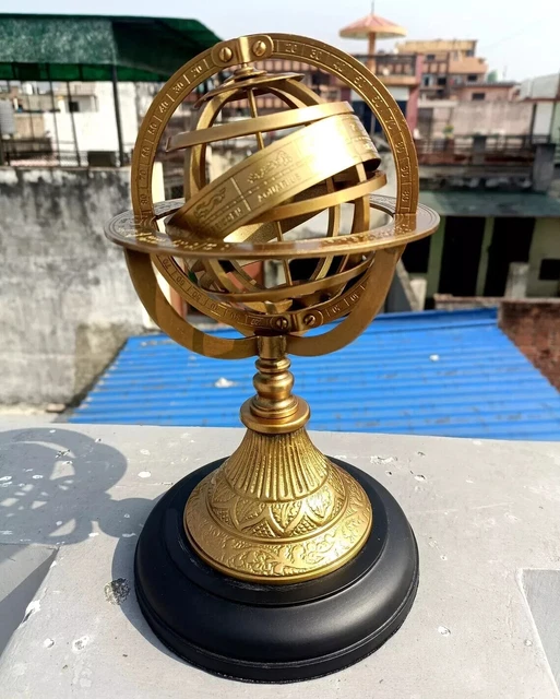 18 Vintage Solid Brass Armillary Sphere Nautical Astrolabe Globe Antique Décor