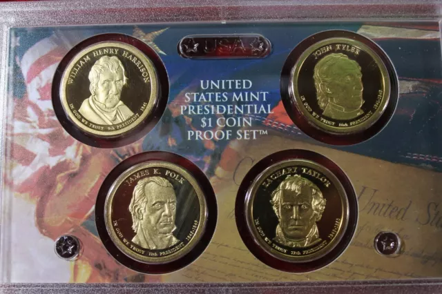2009-S Presidential Proof Dollar Coin Set, No Mint Packaging, 4- Proof Dollars