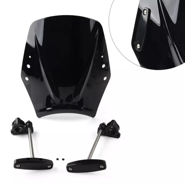 Universal Motorcycle Windshield Wind Screen Deflector Wind Shield Black