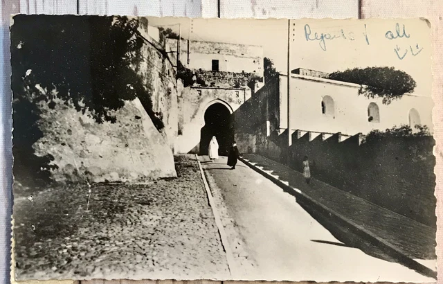 Morocco Tanger Vintage Postcard RPPC Tangier Entree De La Casbah Posted 1950’s