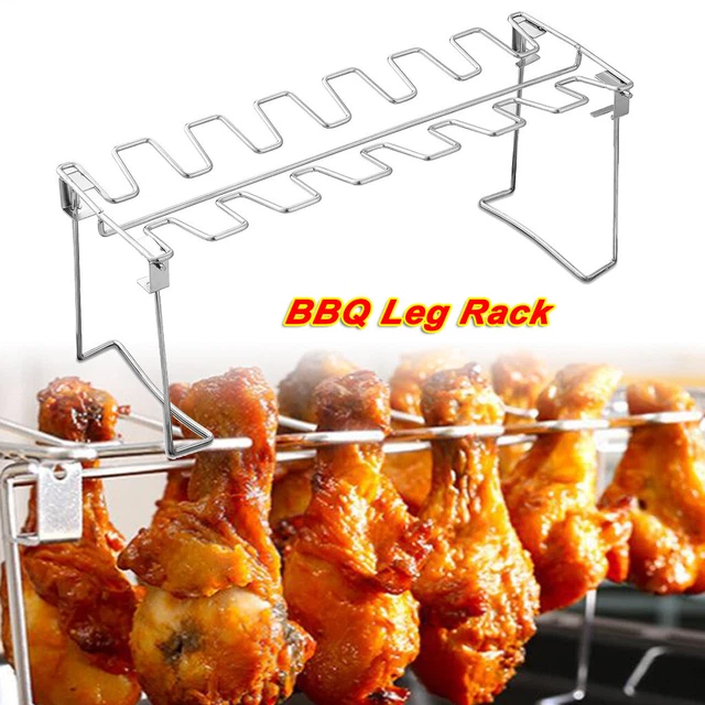 BBQ CHICKEN LEG Wing Rack For Grill Smoker Oven Steel Vertical Roaster