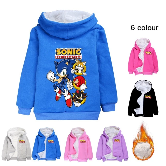 HOT SONIC HEDGEHOG Children's Zipper Thick Jacket Coat Winter