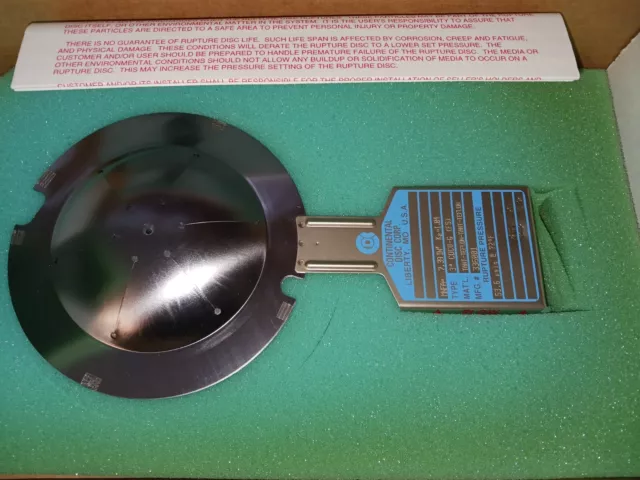 Continental Disc Corp 3" CDCV-G (FS) Rupture Disc / 53.6 PSIG @ 72° F / 336001