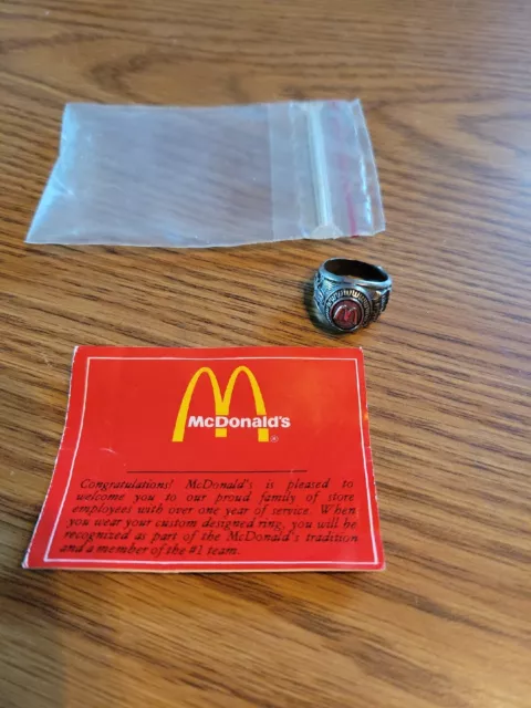 1978 Balfour McDonald's Fast Food QSC Employee Award Stainless Ring Size 5