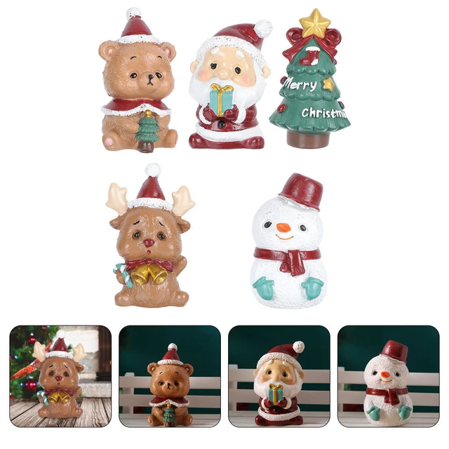 5pcs Weihnachtsdekoration Snowman Deer Santa Claus Weihnachtsbaum Bärenform 9