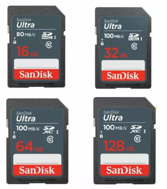 SanDisk 16Gb 32Gb 64Gb SD SDHC SDXC Class10 ULTRA Flash Carte mémoire 100MB/s FR