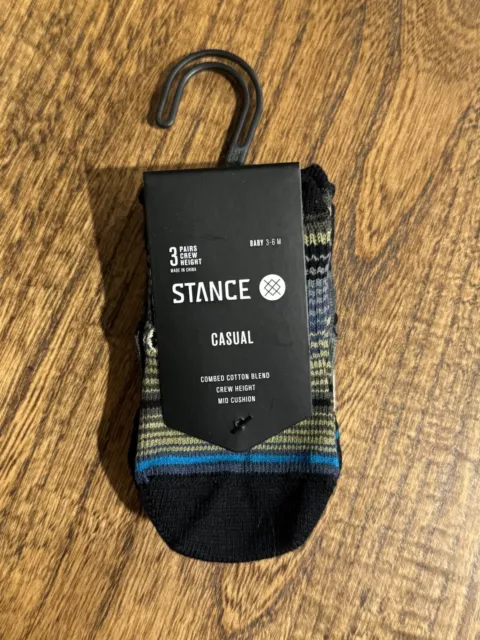 Stance Baby & Toddler Crew Socks 3 Pack - Ramp (3-6 Months) - New with Tags