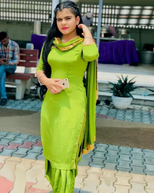 Beautiful Punjabi Women Suit Patiala Salwar Kameez Ethnic