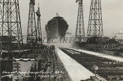 GENOVA Sestri Ponente Varo Supertransatlantico REX 1931 Fotocartolina 