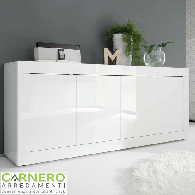 MADIA 4 ANTE credenza moderna bianco lucido design casa cucina ETERNITY