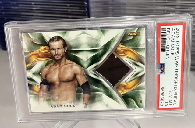 adam cole 2019 topps wwe undisputed relic green 11/50 nxt Rookie psa 10 pop 1