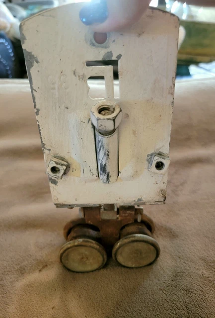 Antique Single Cannonball Barn Door Roller Hanger And Bracket 5