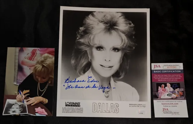 BARBARA EDEN SIGNED ORIGINAL DALLAS 1990 TV SHOW 8x10 PRESS PHOTO PROOF JSA CERT