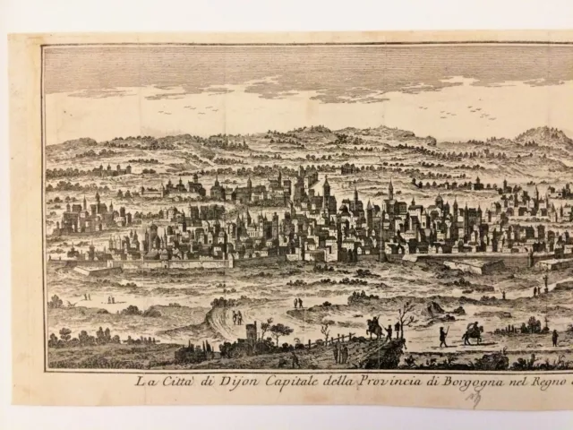 Dijon capitale de la Bourgogne gravure italienne XVIIIe 2