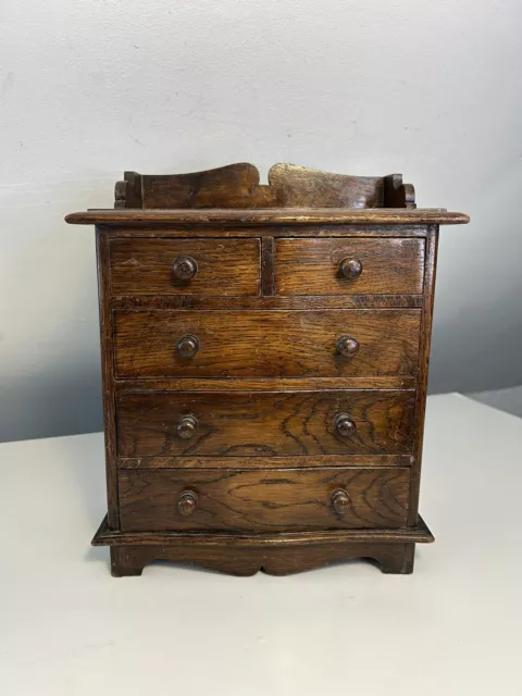 Vintage Antique Wooden Apprentice Piece Hand Made Chest of Drawers Cabinet